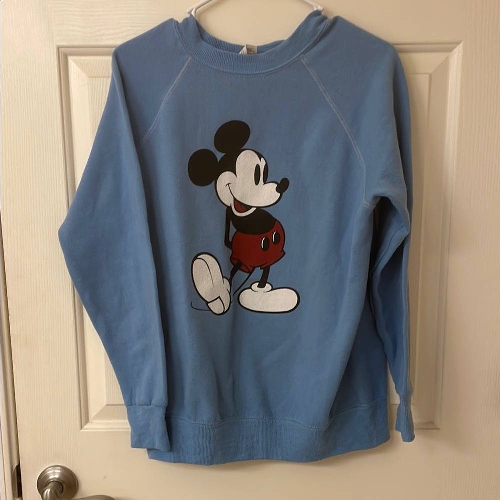 Vintage Original Mickey Mouse Park Sweatshirt Light Blue